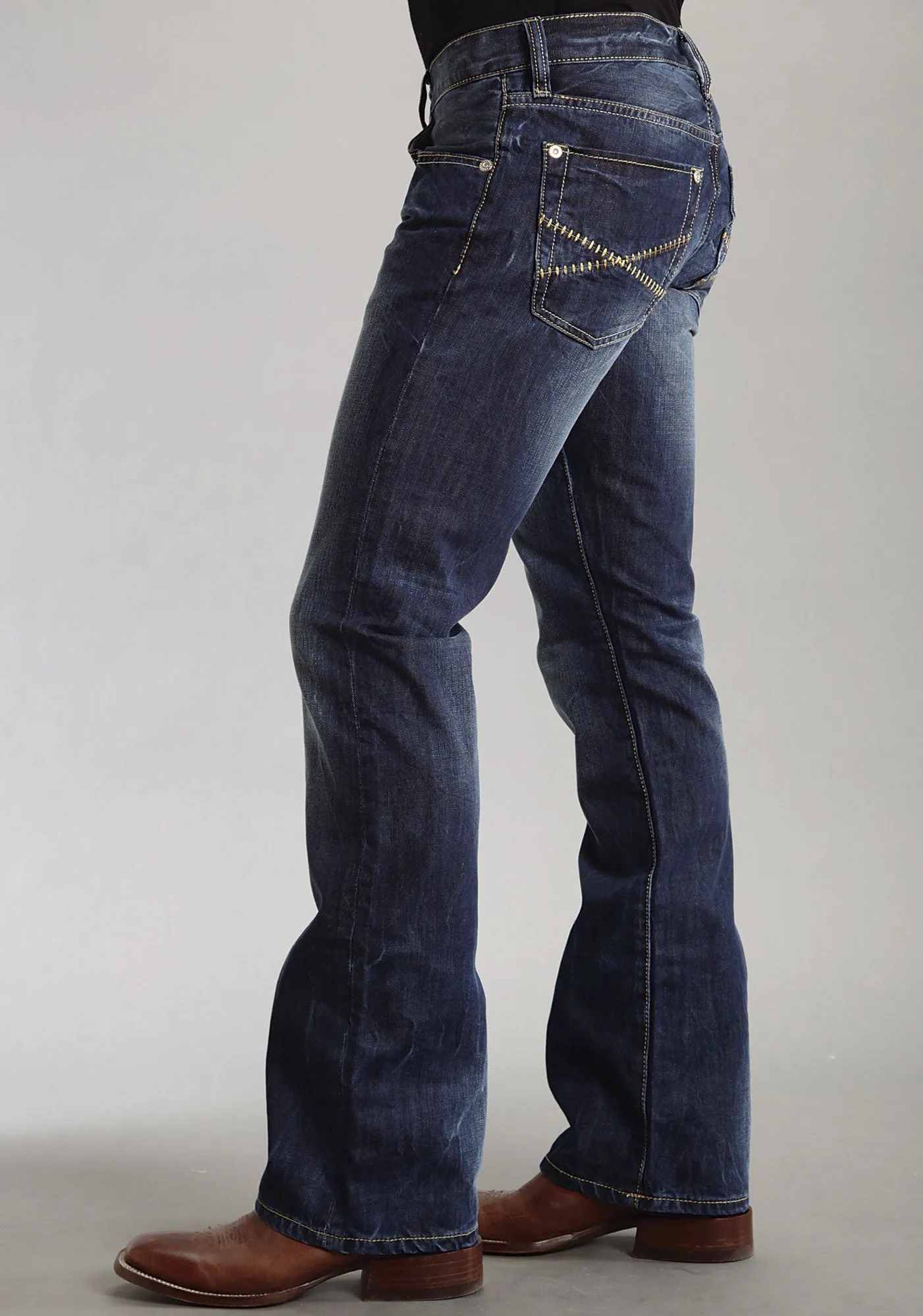 1014 Fit Semi-Destructed Wash Jeans