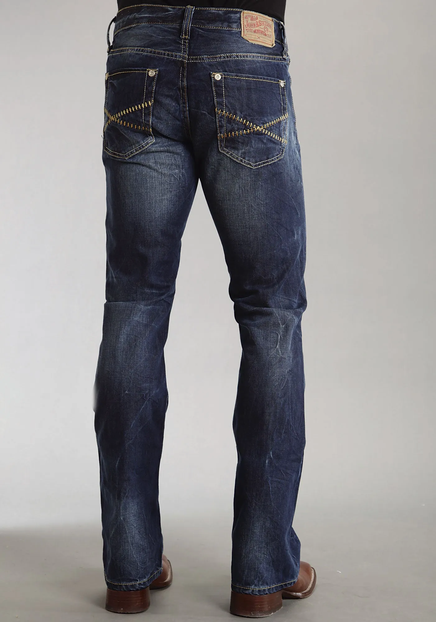 1014 Fit Semi-Destructed Wash Jeans