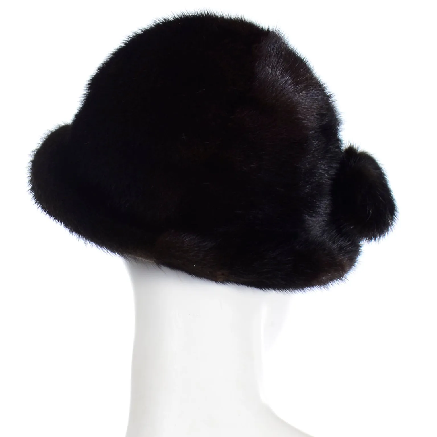 1970s Andre Canada Vintage Mink Hat with Fur Pom Poms