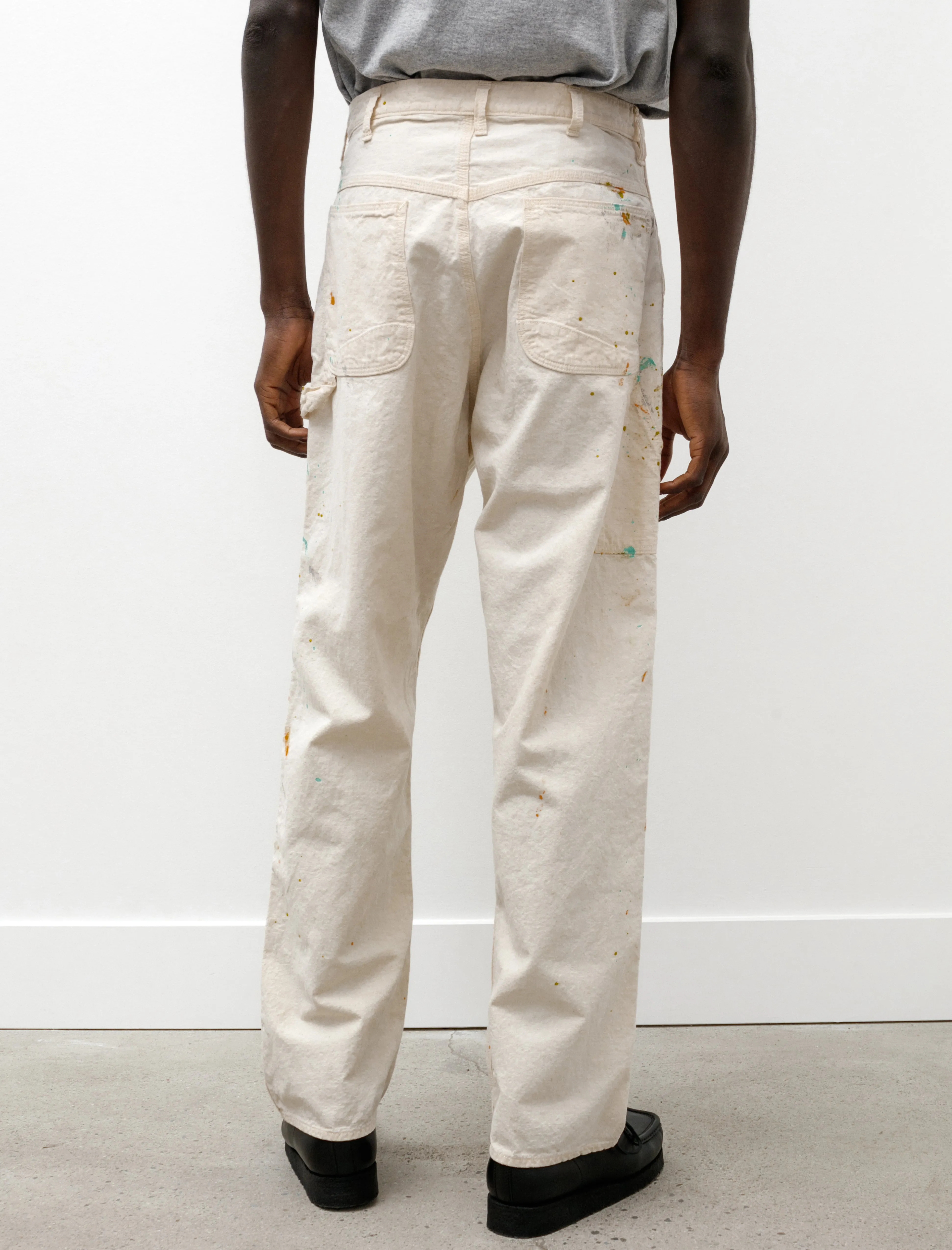 60s Painter Pants with Paint Ecru