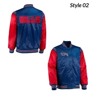 90s Mens buffalo Blue Red Satin Jacket