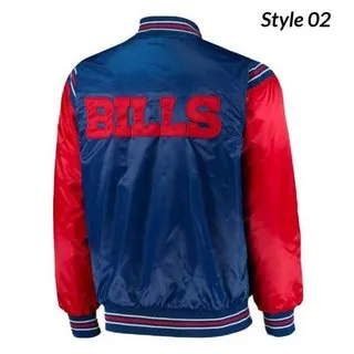 90s Mens buffalo Blue Red Satin Jacket