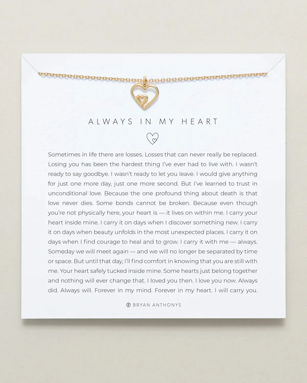 Always In My Heart Necklace Gold