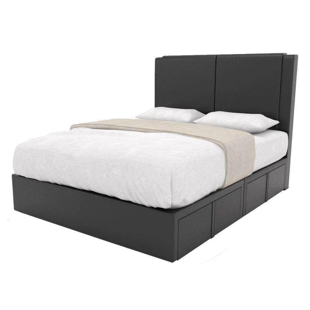 Ashleah Faux Leather Drawer Bed Frame