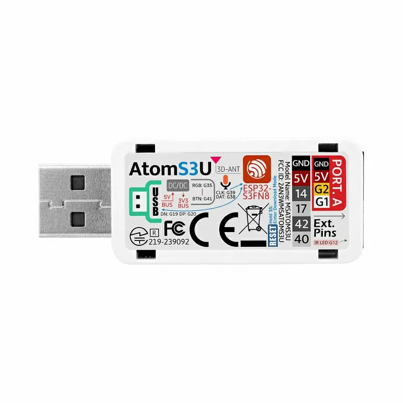 AtomS3U ESP32S3 Development Kit with USB-A