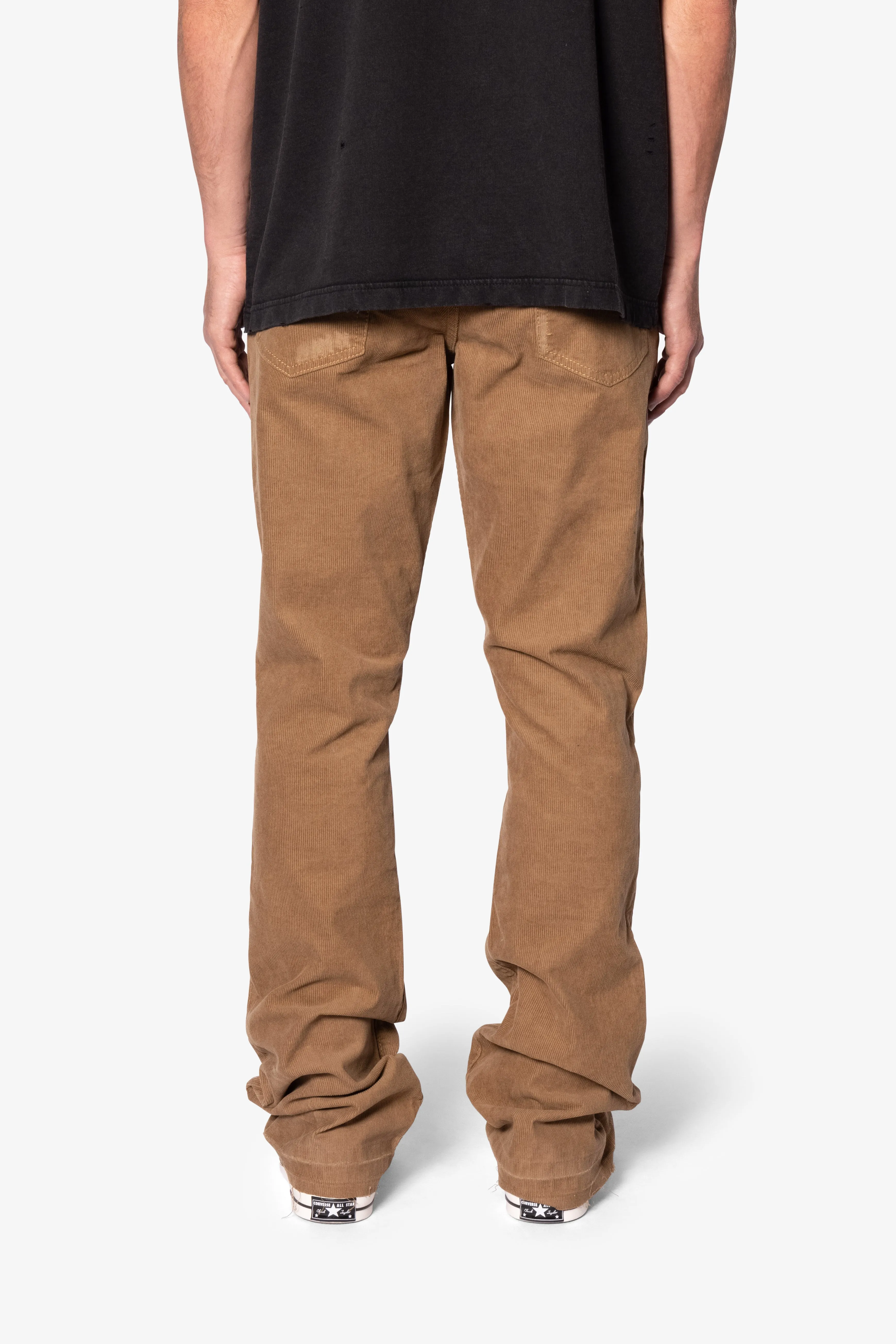 B682 Flare Corduroy Repaired Pants - Brown