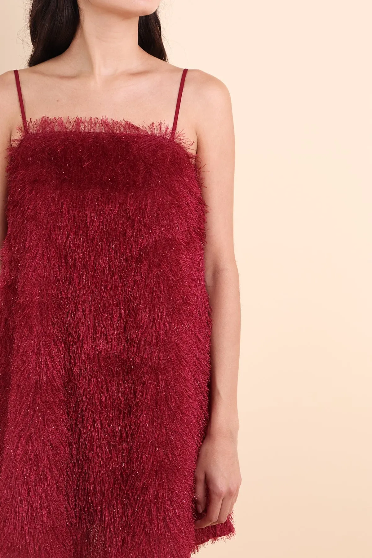 BARBARA FURRY SPAG DRESS IN WINE