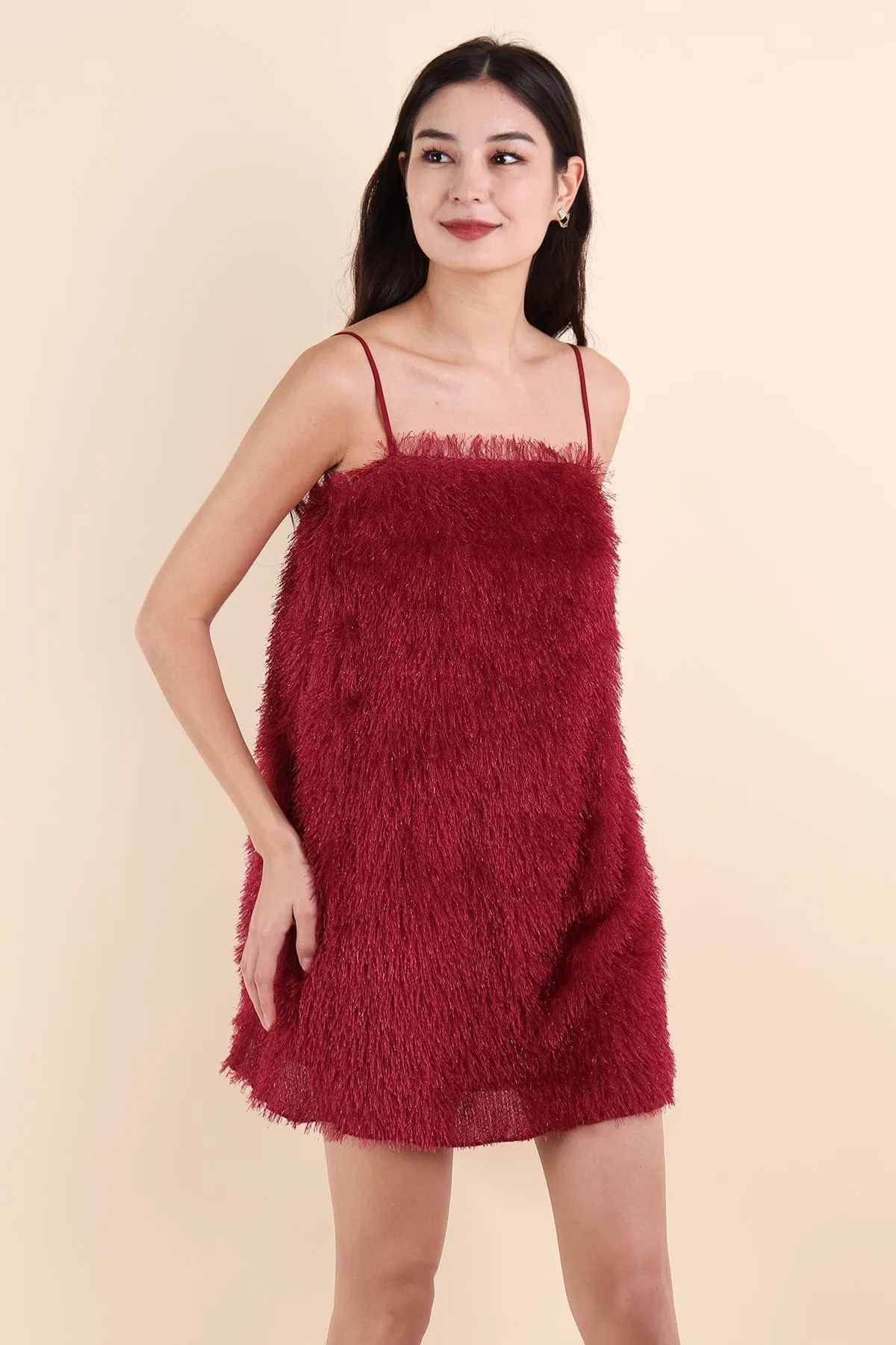 BARBARA FURRY SPAG DRESS IN WINE