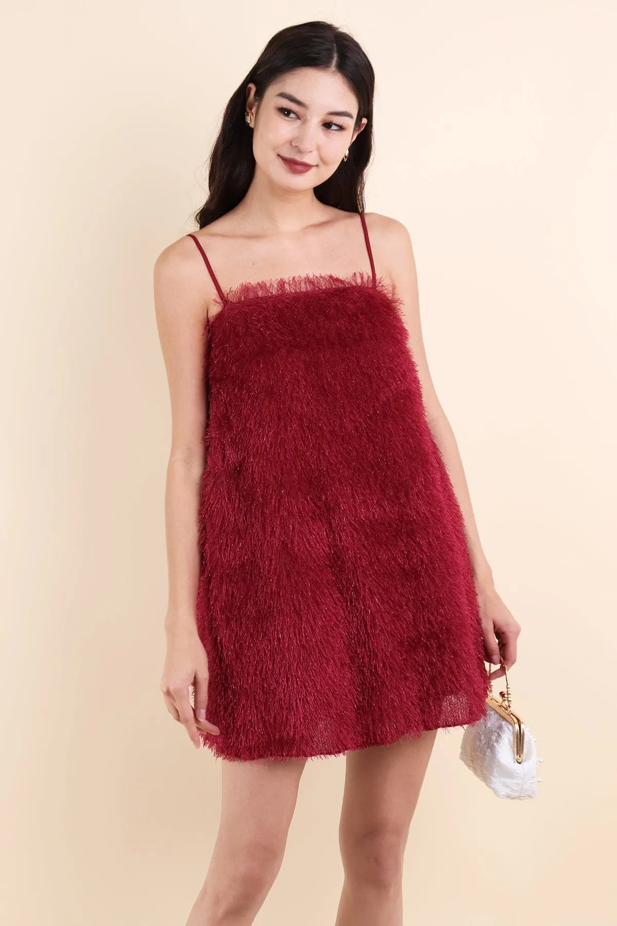 BARBARA FURRY SPAG DRESS IN WINE