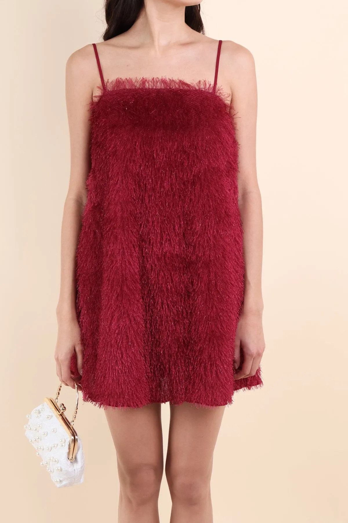 BARBARA FURRY SPAG DRESS IN WINE