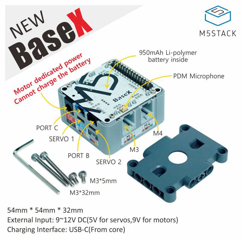 BaseX EV3 motor compatible base RJ11 interface