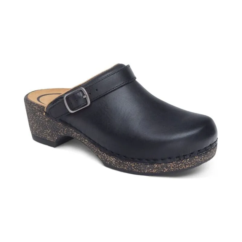 Beckie Cork Clog - Black Leather