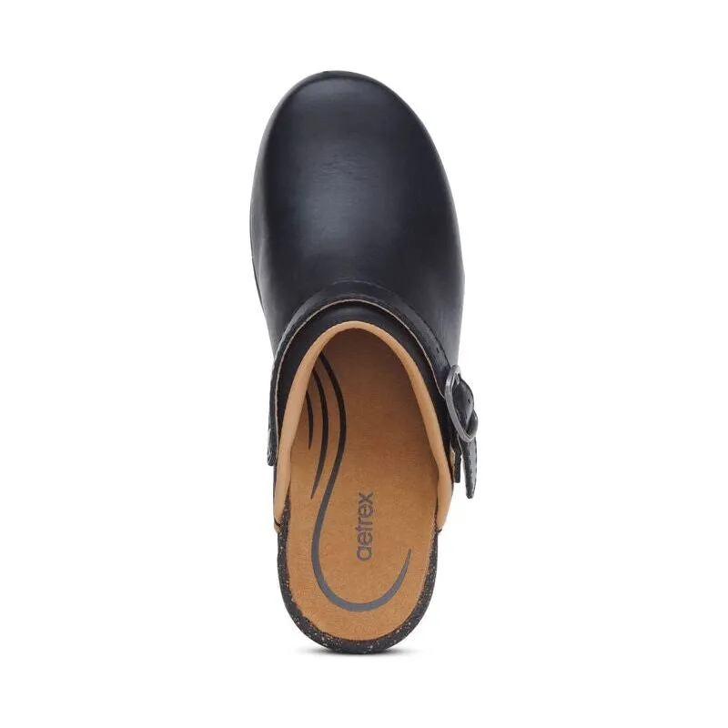 Beckie Cork Clog - Black Leather