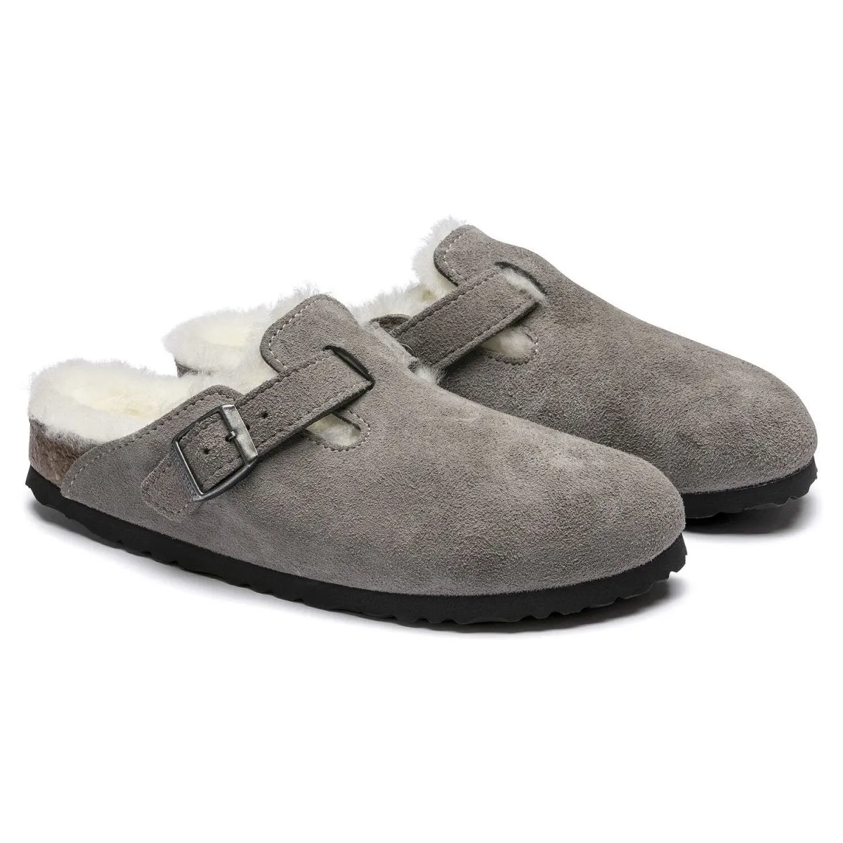 Birkenstock Men's Boston Shearling Stone Suede