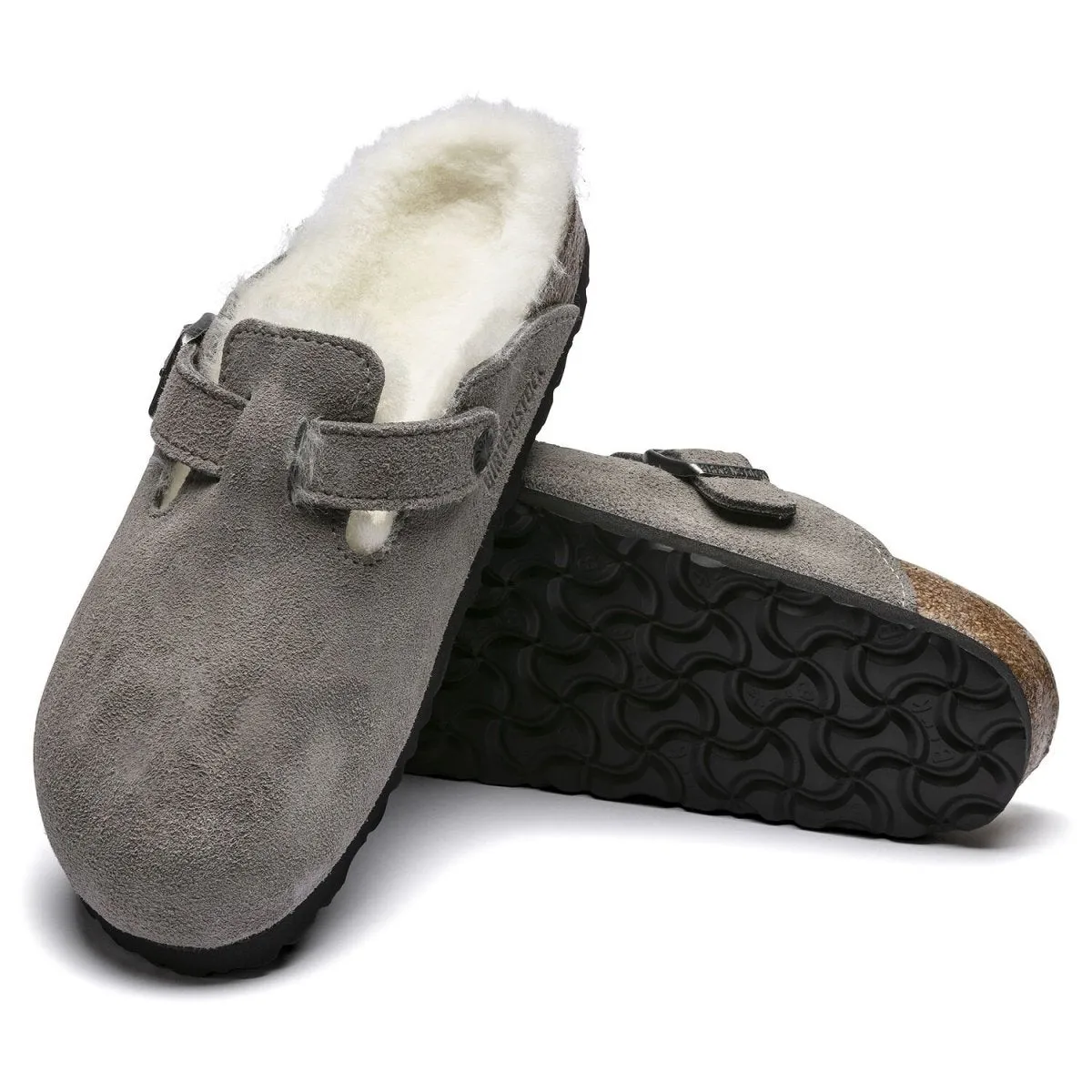 Birkenstock Men's Boston Shearling Stone Suede