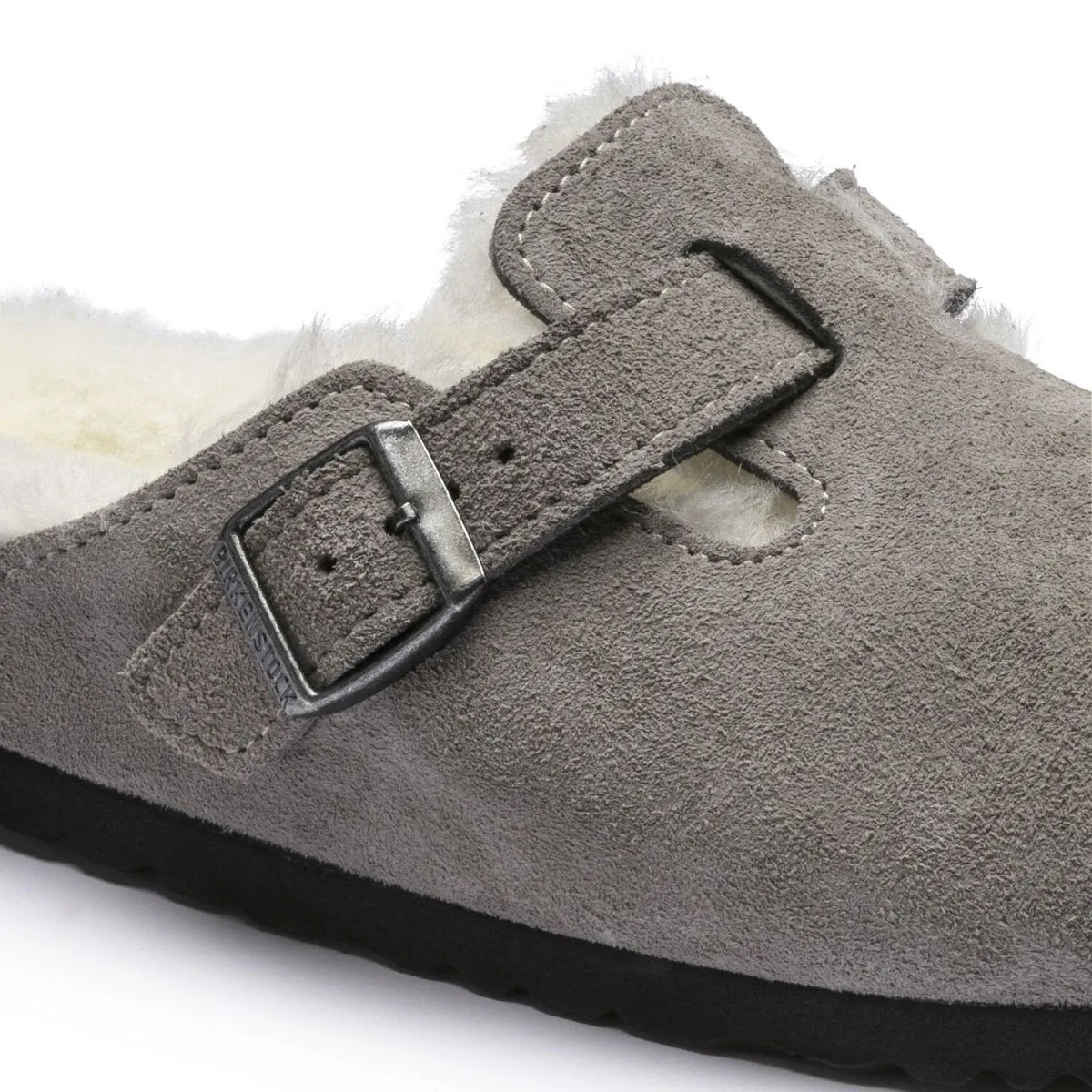 Birkenstock Men's Boston Shearling Stone Suede