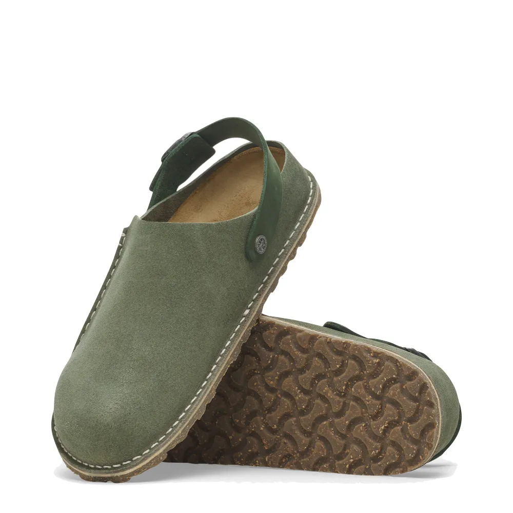 Birkenstock Women's Lutry Premium Suede Leather Clog in Thyme Green