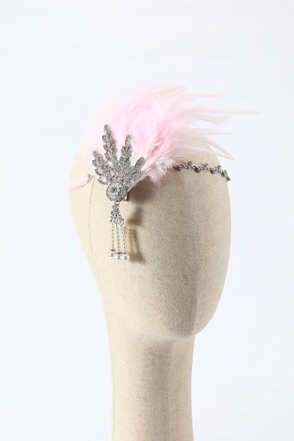 Black 1920s Feather Headband