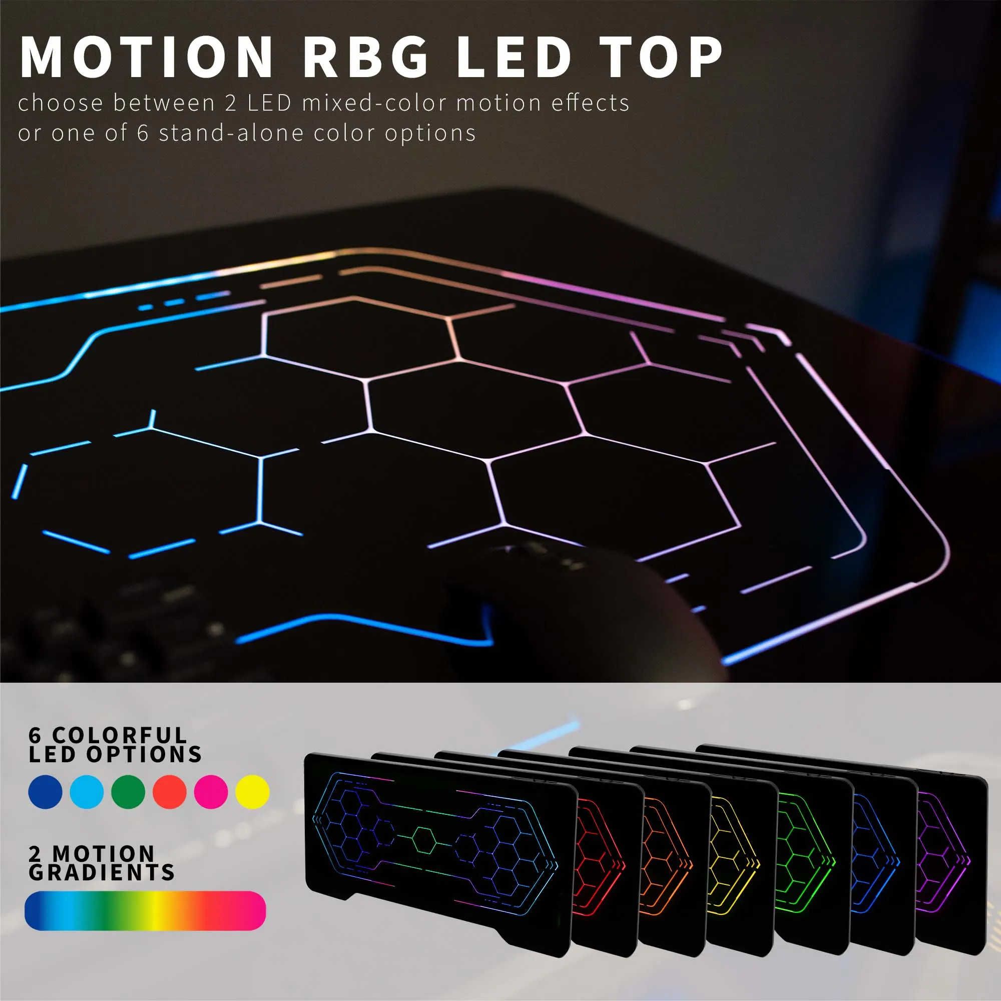 Black 48" x 24" Table Top with RGB Lighting