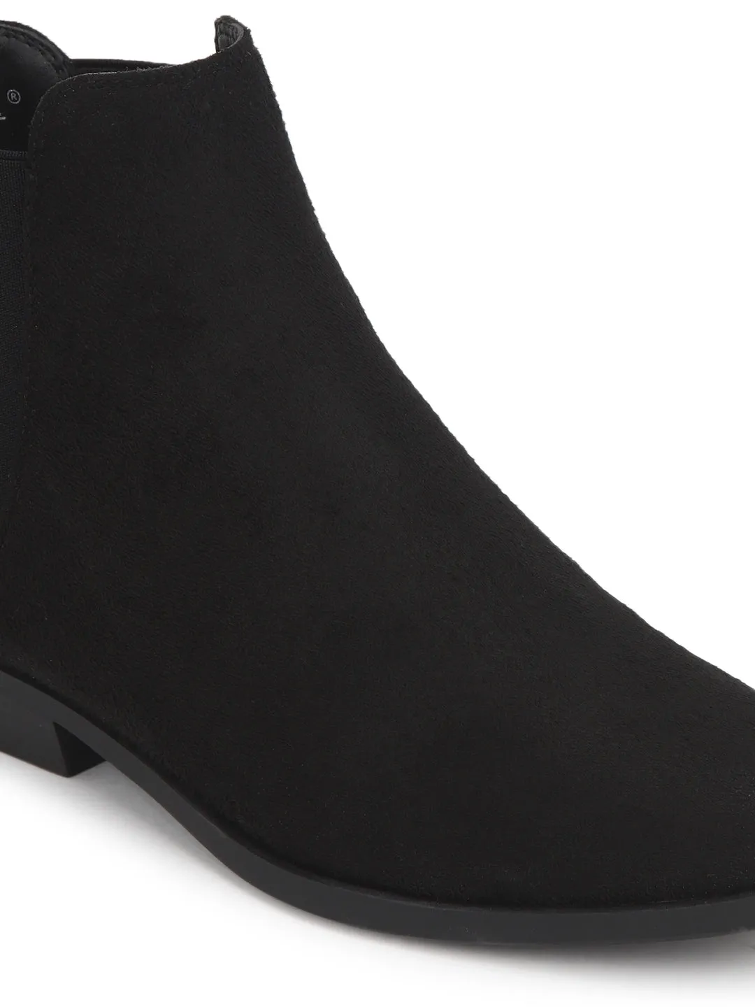 Black Micro Low Shaft Ankle Boots