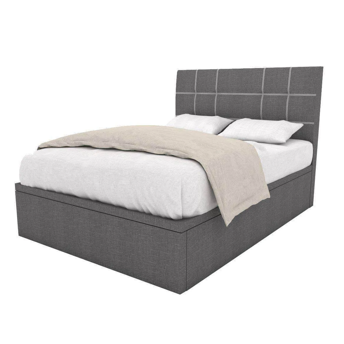 Boris Grey Fabric Storage Bed (Water Repellent)