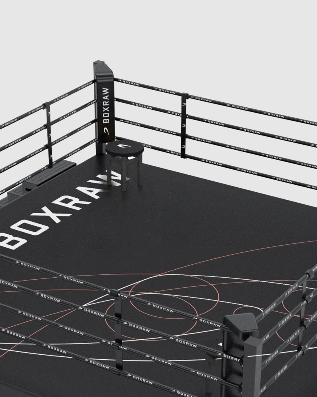 BOXRAW 36" Pro Training Boxing Ring - Black/Golden Ratio