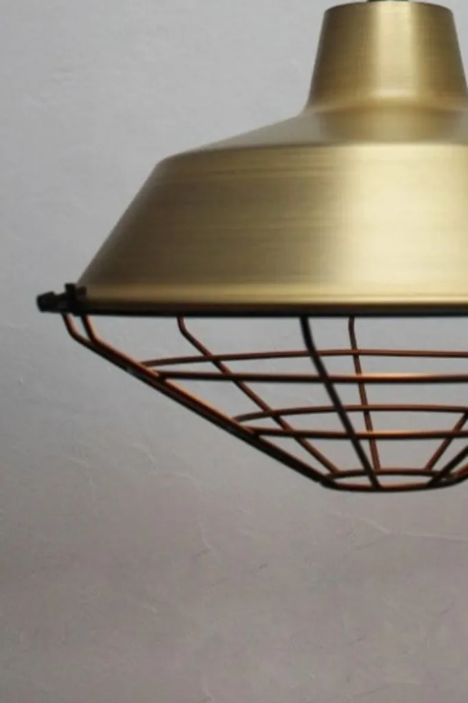 Bright Brass Factory Pendant Light