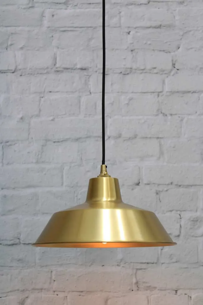 Bright Brass Factory Pendant Light