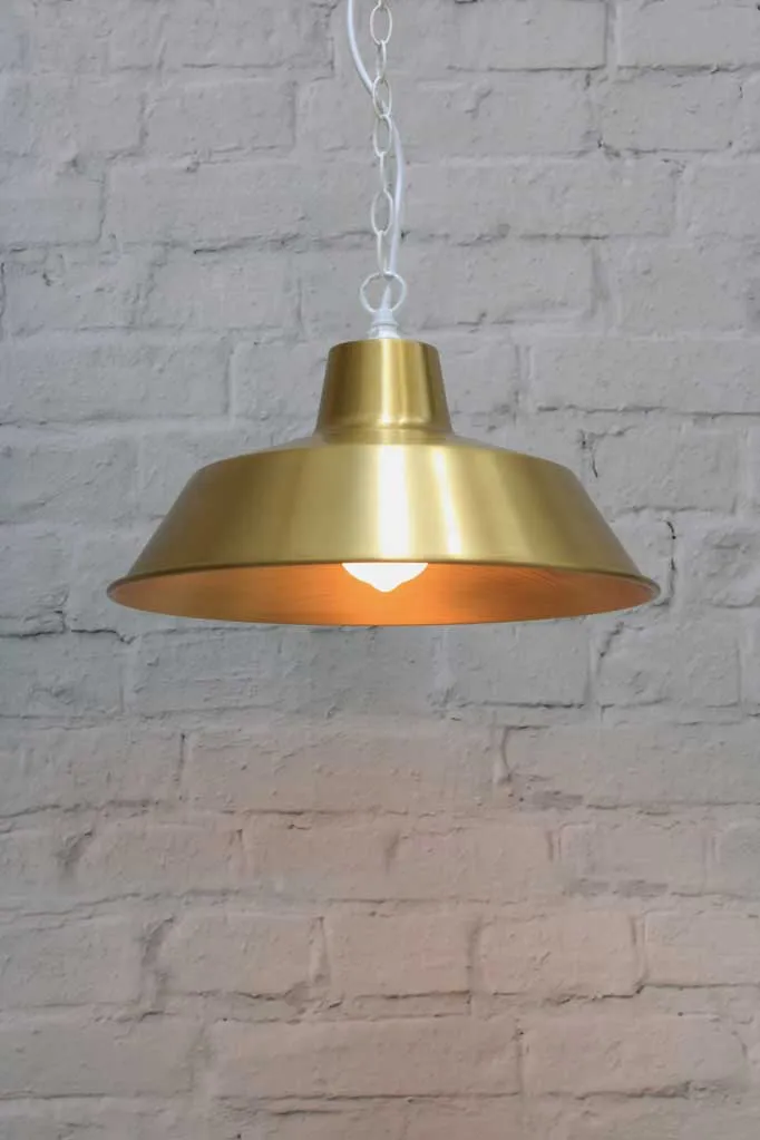 Bright Brass Factory Pendant Light