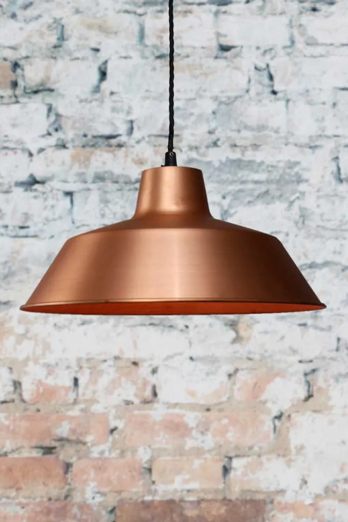 Bright Copper Factory Pendant Light