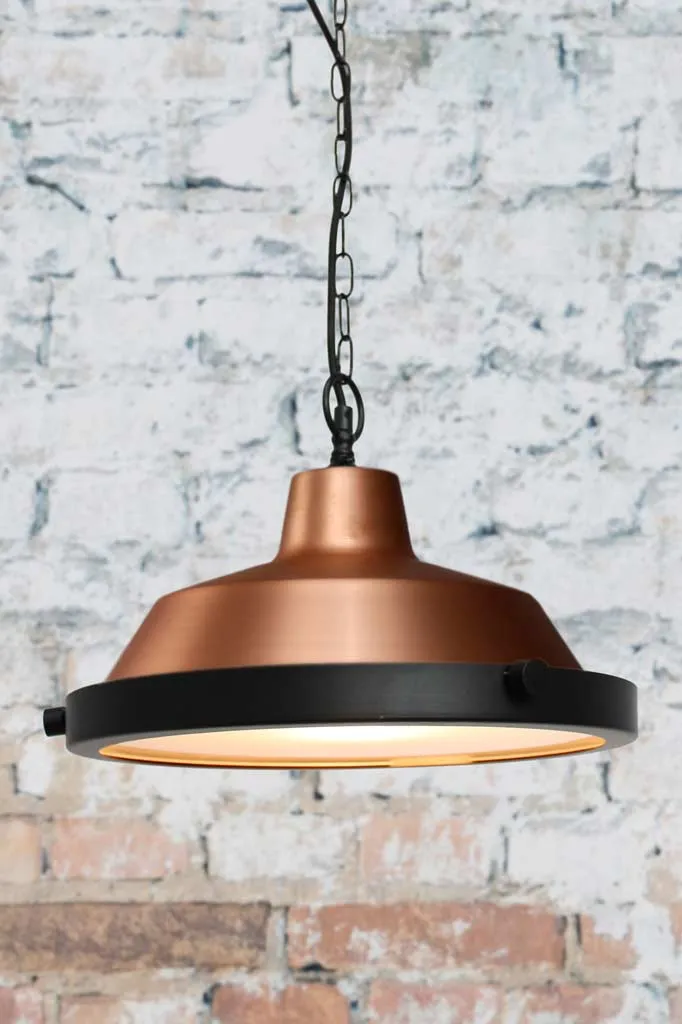 Bright Copper Factory Pendant Light