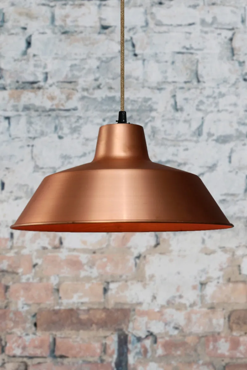 Bright Copper Factory Pendant Light