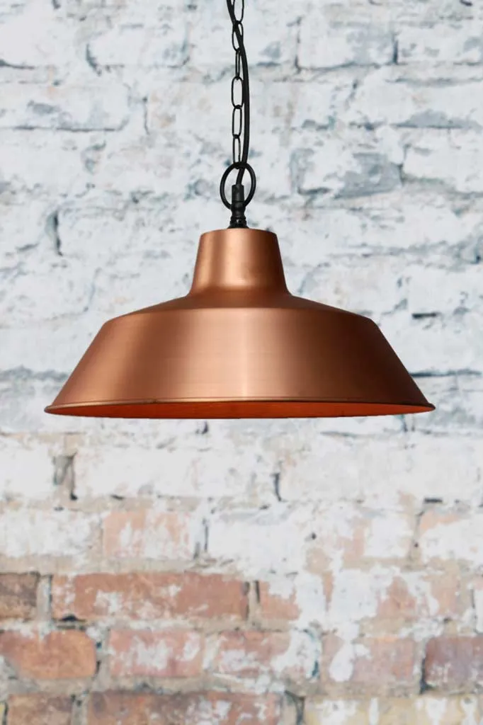 Bright Copper Factory Pendant Light