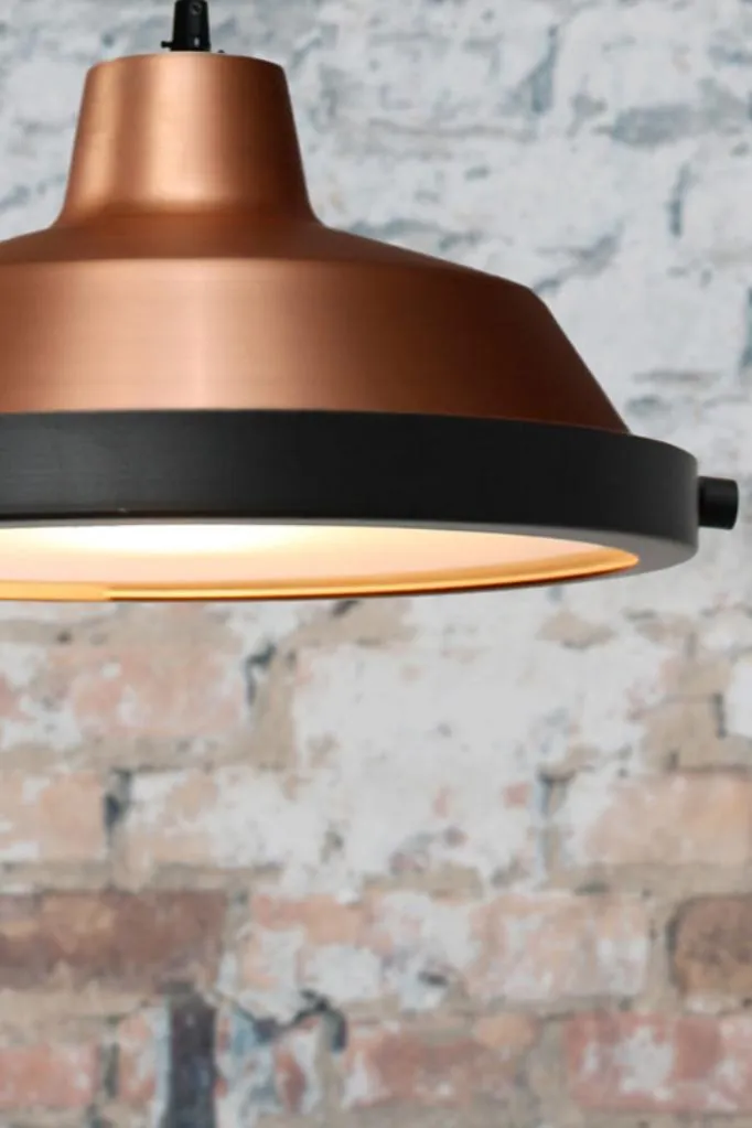 Bright Copper Factory Pendant Light