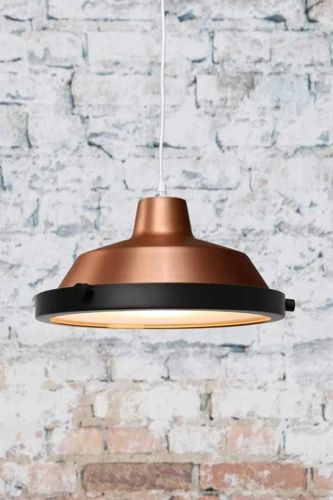 Bright Copper Factory Pendant Light