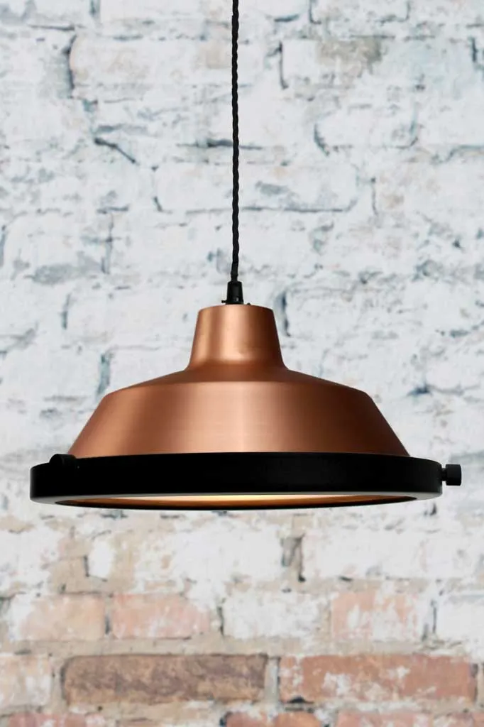 Bright Copper Factory Pendant Light