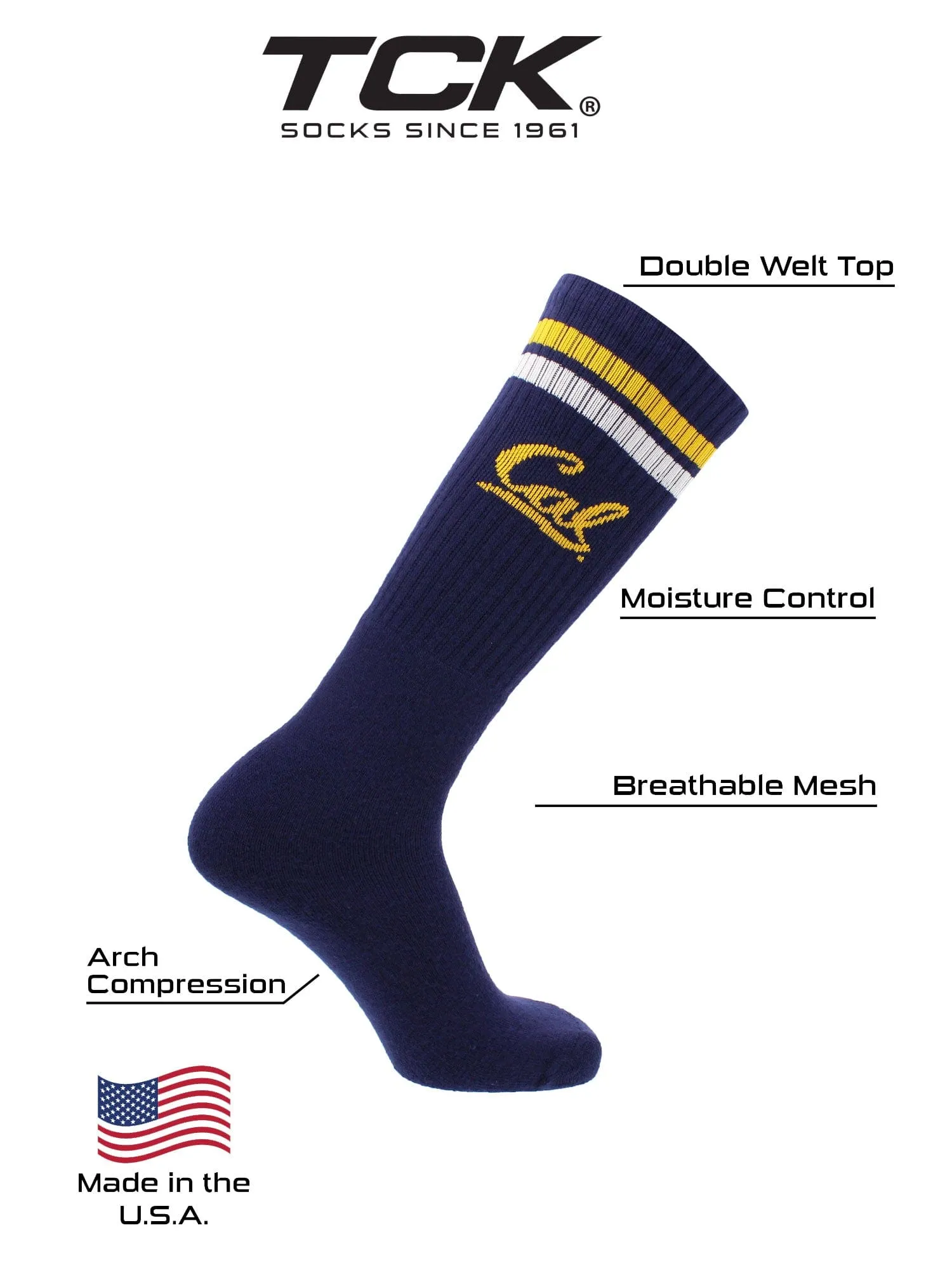 Cal Berkeley Bears Socks Throwback Tube