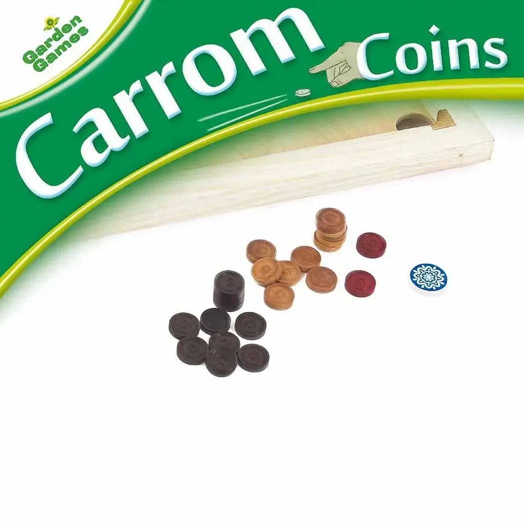 Carrom Coins Set - Full Set of Men - Acrylic Striker