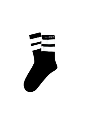 Classic Black and White Stripes Unisex Crew Socks