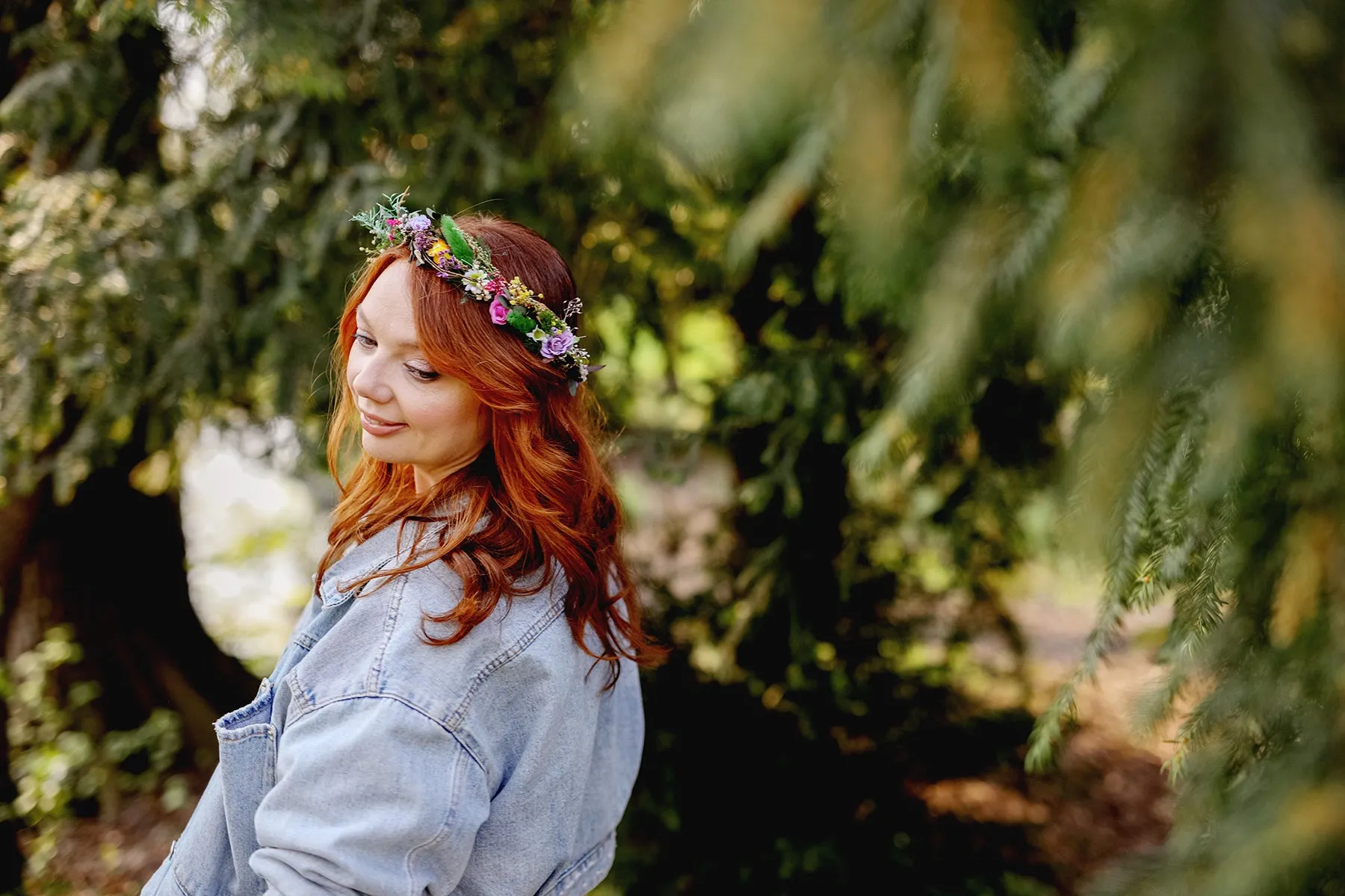 Colourful meadow hair wreath Bridal wildflowers crown Wedding hair crown Headpiece for bride Magaela Summer spring wedding crown Custom made