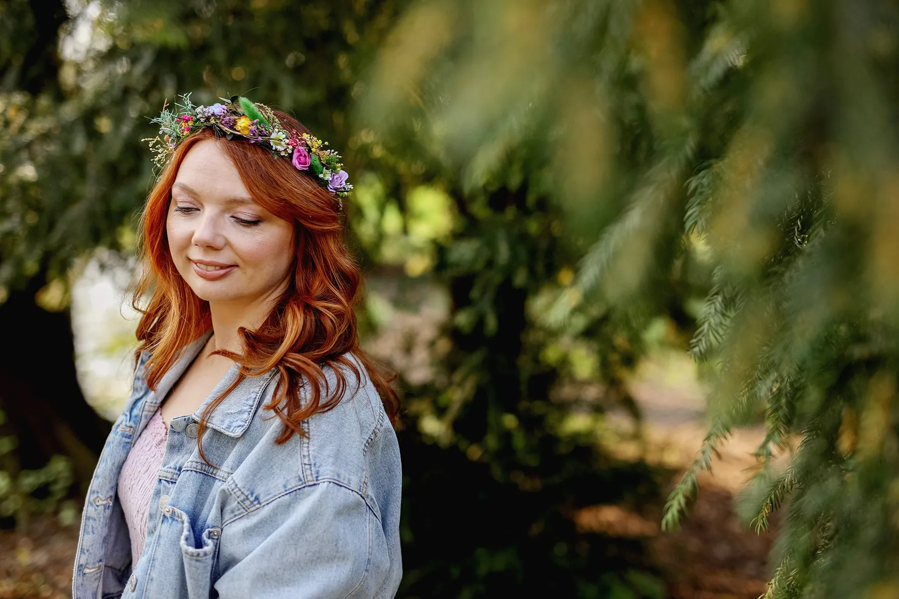 Colourful meadow hair wreath Bridal wildflowers crown Wedding hair crown Headpiece for bride Magaela Summer spring wedding crown Custom made