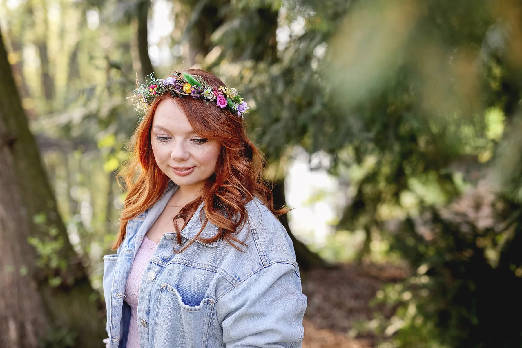 Colourful meadow hair wreath Bridal wildflowers crown Wedding hair crown Headpiece for bride Magaela Summer spring wedding crown Custom made