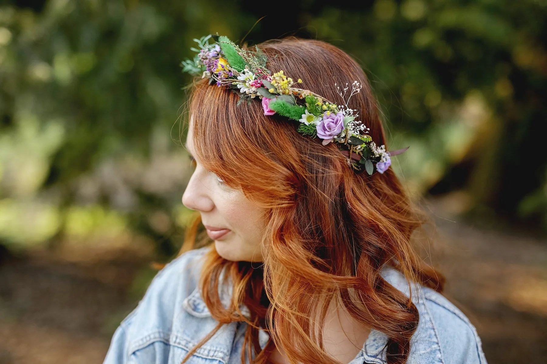 Colourful meadow hair wreath Bridal wildflowers crown Wedding hair crown Headpiece for bride Magaela Summer spring wedding crown Custom made