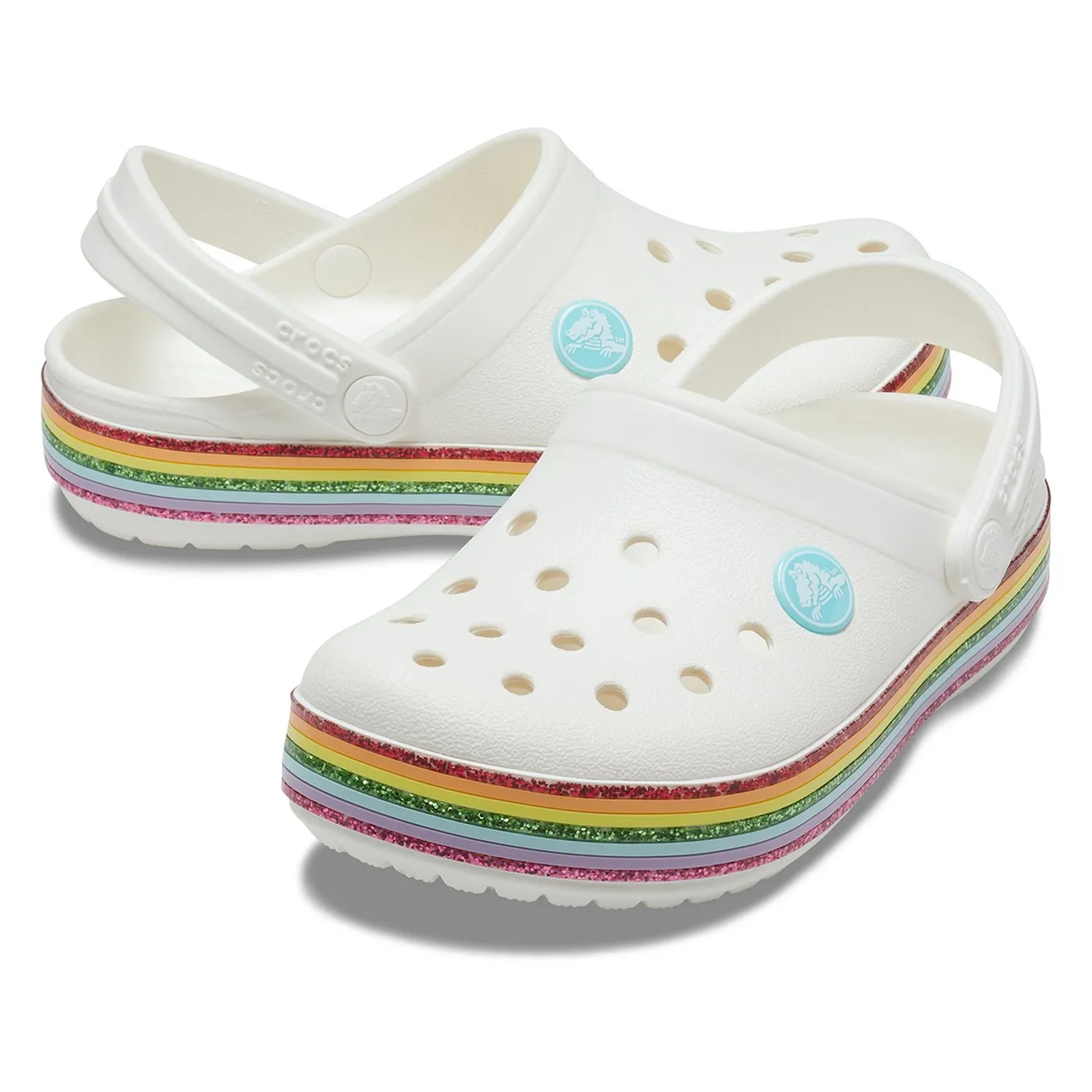 Crocs Kids' Crocband and Rainbow Glitter Clog.