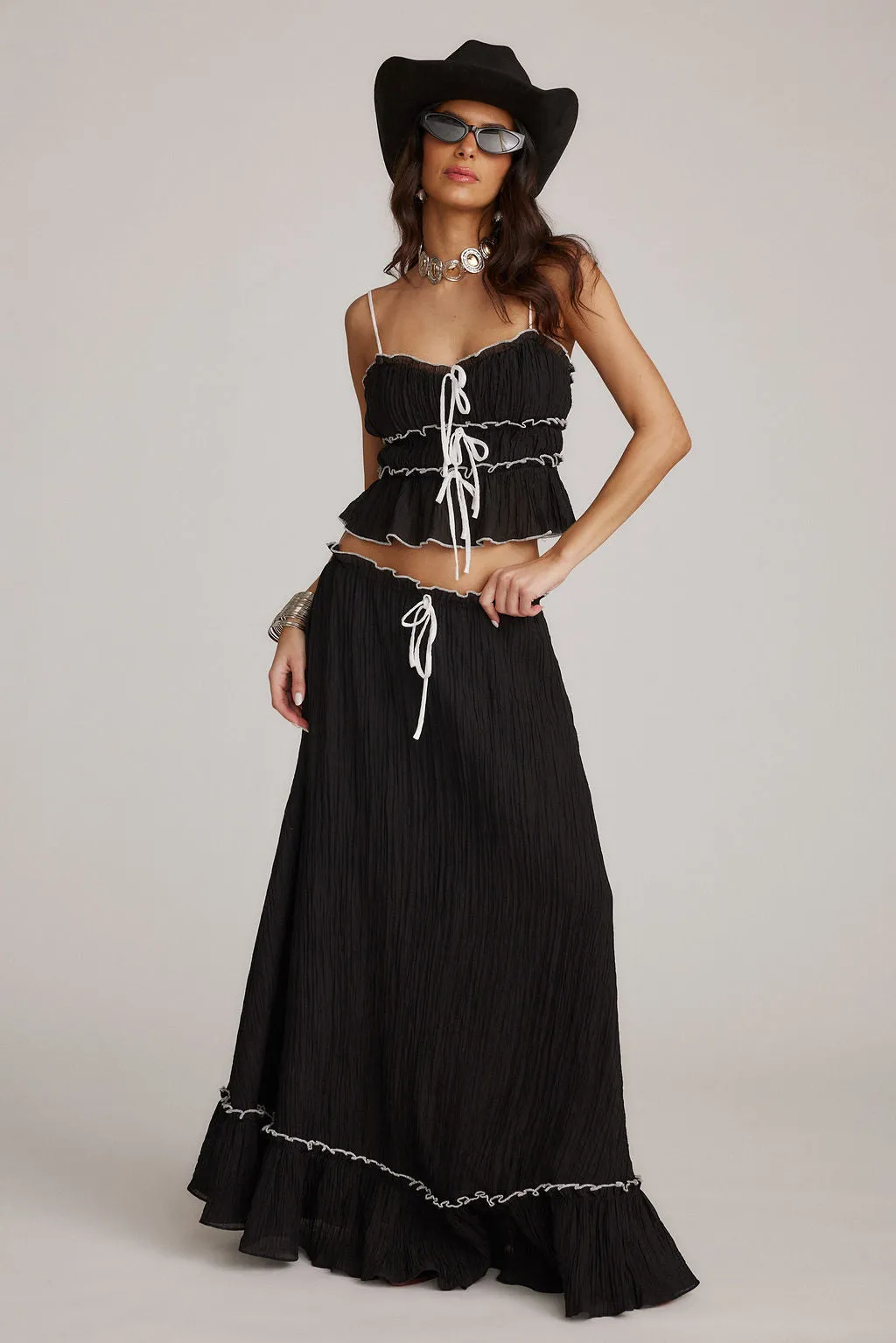 Dahlia Black Maxi Skirt