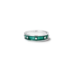 Decimus Ring Silver - Emerald Green Enamel