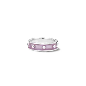 Decimus Ring Silver - Lilac Enamel