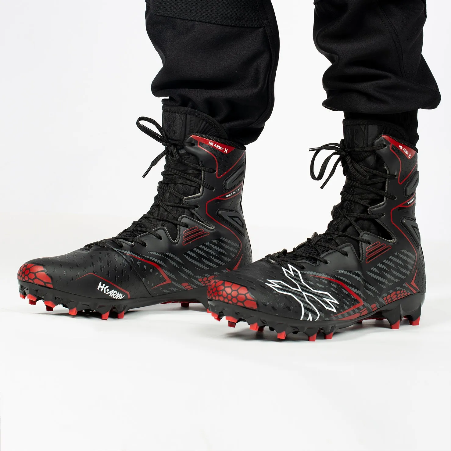 Diggerz_X 1.5 Hightop Cleats - Black/Red