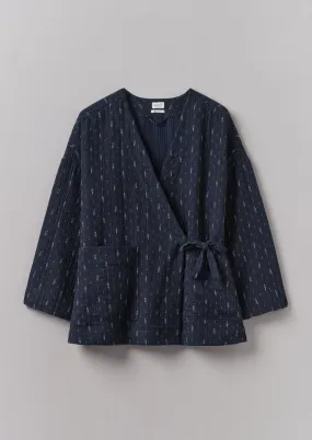 Dobby Cotton Lounge Jacket | Indigo Blue