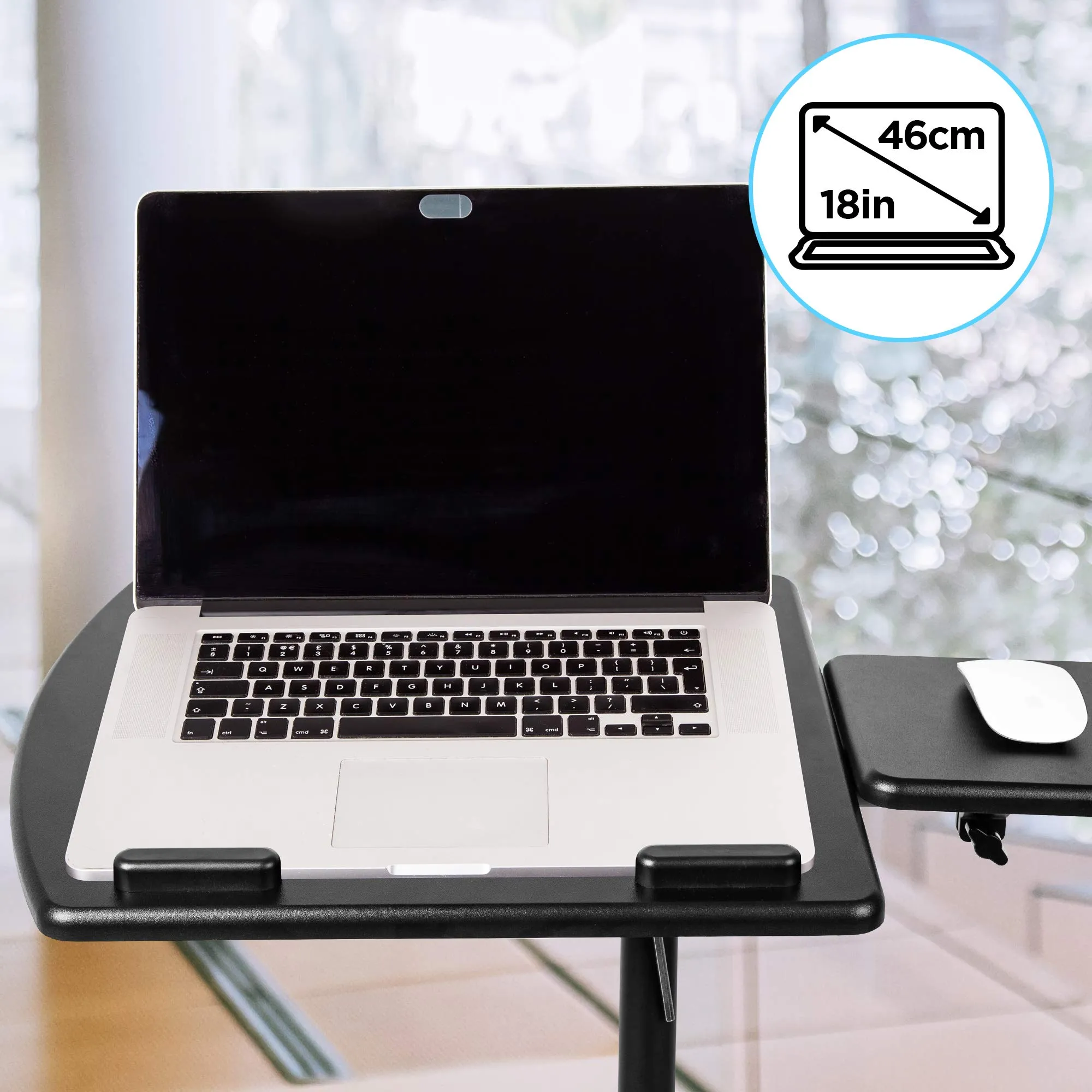 Duronic Projector Stand / Sit-Stand Desk WPS17 | Portable Ergonomic Desk for Laptop | Multi-Use Video Projector Floor Table | Adjustable Height | 2-Way Tilt | 10kg Capacity